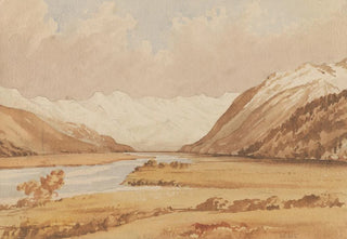 William Marshall Cooper - View up Waimakariri from Bealey township Mt Davie in distance.webp