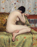 En modern Madeleine - William Merritt Chase — vy av konstverket