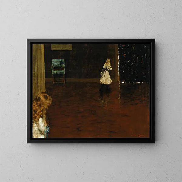 Cache-cache - William Merritt Chase — inramlat konstverk på väggen