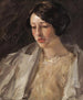 Portrait d'Esther M. Groome - William Merritt Chase — vy av konstverket