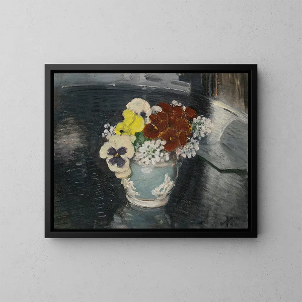 Pensées et autres fleurs - William Nicholson — inramlat konstverk på väggen