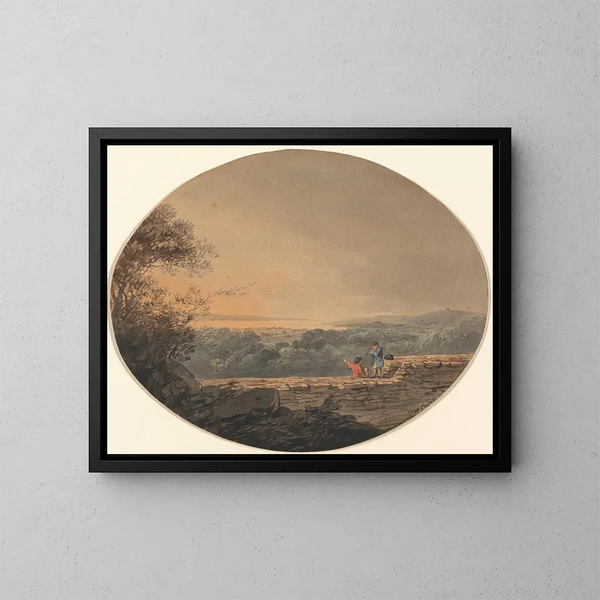 Vue lointaine d'Exmouth depuis Exeter - William Payne — inramlat konstverk på väggen