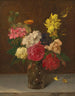 Blommor i en slipad glasvas - William Perkins Babcock — vy av konstverket