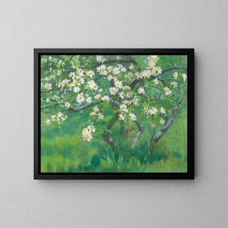 blommande äppelträd - William Stott of Oldham — inramlat konstverk på väggen