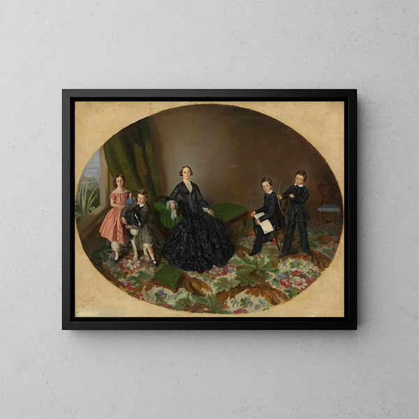 Maria Elizabeth O'Mullane och hennes barn - William Strutt — inramlat konstverk på väggen