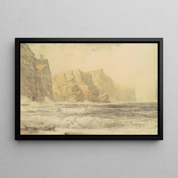 Château de Baldart, Kilkee, comté de Clare, Irland - William Trost Richards — inramlat konstverk på väggen