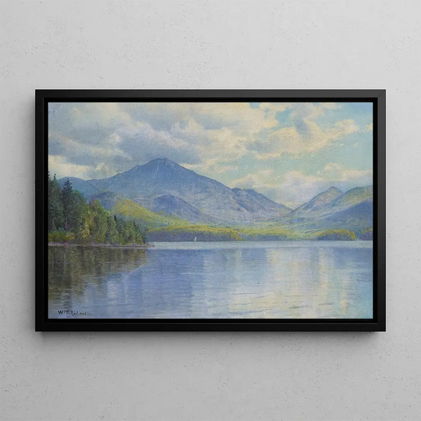Lake Placid, Adirondack-bergen - William Trost Richards — inramlat konstverk på väggen