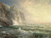 Falaises rocheuses avec mer tempétueuse en Cornouailles - William Trost Richards — vy av konstverket