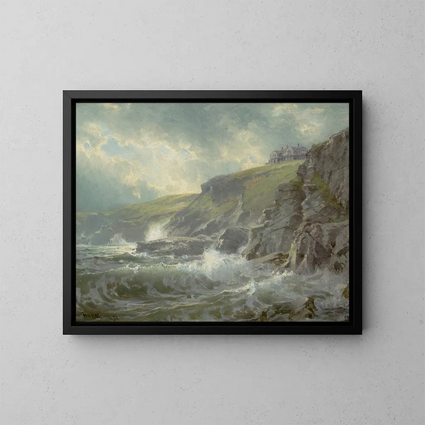 Vue de la maison des artistes Graycliff, Newport, Rhode Island - William Trost Richards — inramlat konstverk på väggen