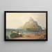 Vue du Mont Saint-Michel med personer på stranden - William Wyld — inramlat konstverk på väggen