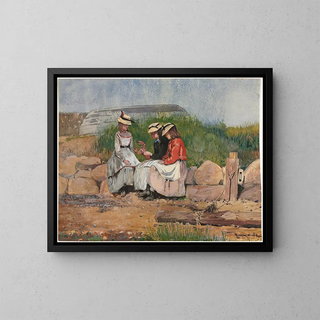 La Fille du pêcheur - Winslow Homer — inramlat konstverk på väggen
