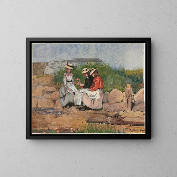 La Fille du pêcheur - Winslow Homer — inramlat konstverk på väggen