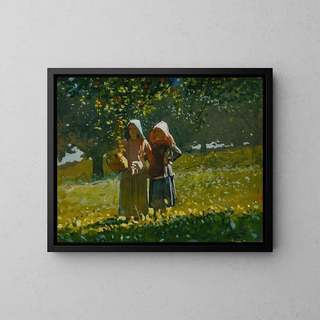 La cueillette des pommes - Winslow Homer — inramlat konstverk på väggen