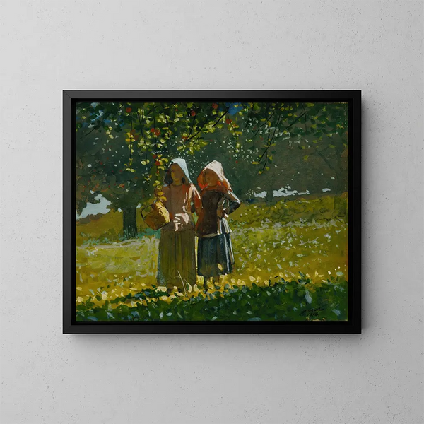 La cueillette des pommes - Winslow Homer — inramlat konstverk på väggen