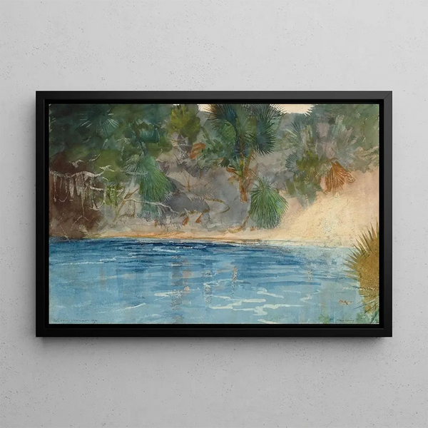 Source bleue Floride - Winslow Homer — inramlat konstverk på väggen