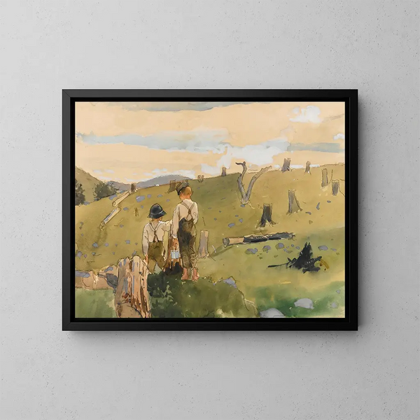 Pojkar på en kulle - Winslow Homer — inramlat konstverk på väggen