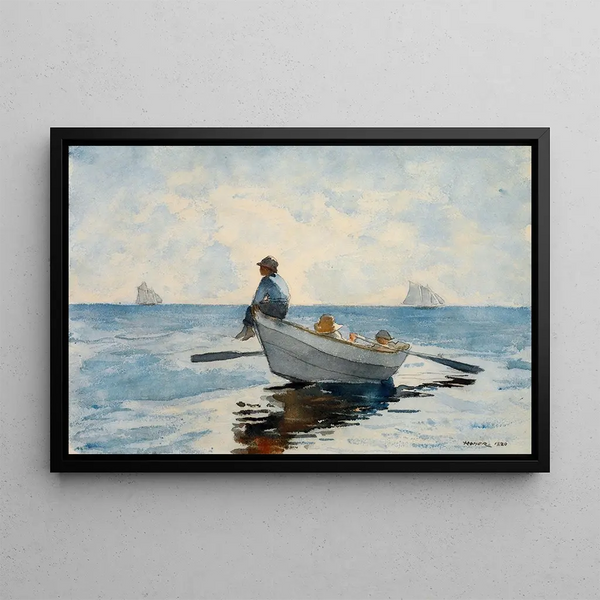 Pojkar i en doris - Winslow Homer — inramlat konstverk på väggen