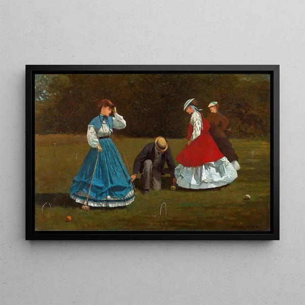 Scen av croquet - Winslow Homer — inramlat konstverk på väggen