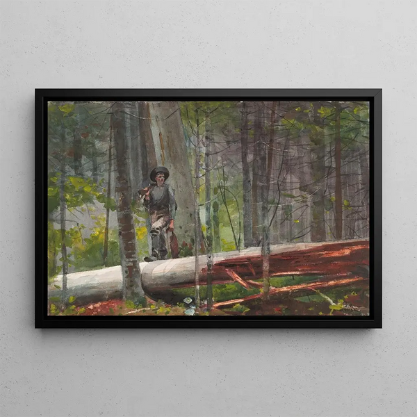 Jägare i Adirondacks - Winslow Homer — inramlat konstverk på väggen