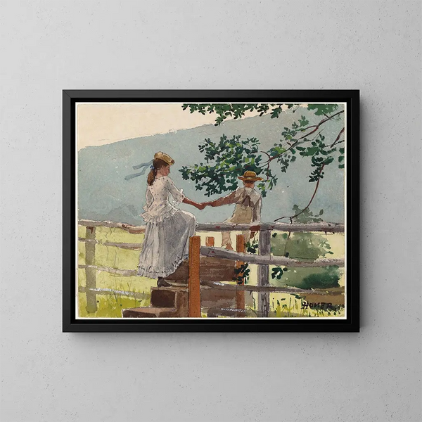 På muren - Winslow Homer — inramlat konstverk på väggen