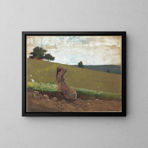 La colline verte - Winslow Homer — inramlat konstverk på väggen