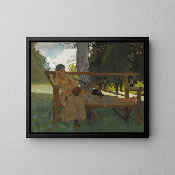 La Sieste - Winslow Homer — inramlat konstverk på väggen
