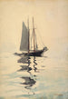 tvåmastad segelbåt med dory - Winslow Homer — vy av konstverket