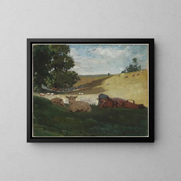 Eftermiddagssol - Winslow Homer — inramlat konstverk på väggen