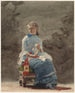 ung kvinna som syr - Winslow Homer — vy av konstverket