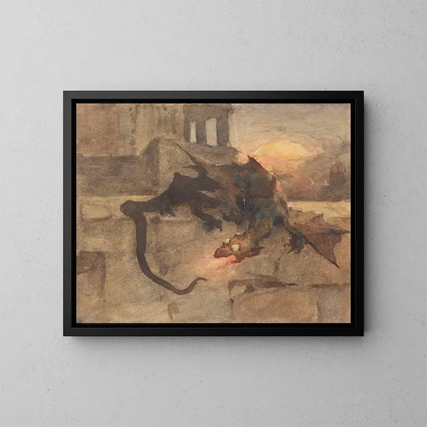 Dragon - Witold Pruszkowski — inramlat konstverk på väggen