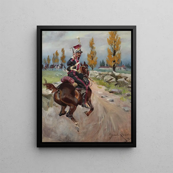 Wojciech Kossak - Light cavalryman on reconnaissance.webp