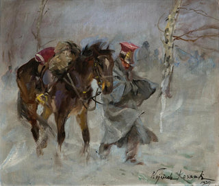Wojciech Kossak - Uhlan Leading a Horse.webp