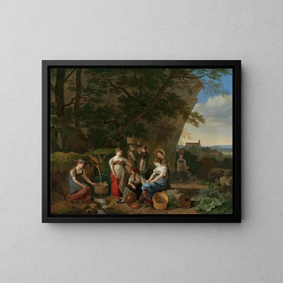 Wolfgang Adam Tpffer - Young Women Near A Fountain.webp