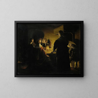 Wolfgang Heimbach - Tavern scene lit by candles.webp