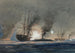 Action mellan USS Brooklyn och CSS Ram Manassas vid Jacksons och St Philips fort - Worden Wood — vy av konstverket