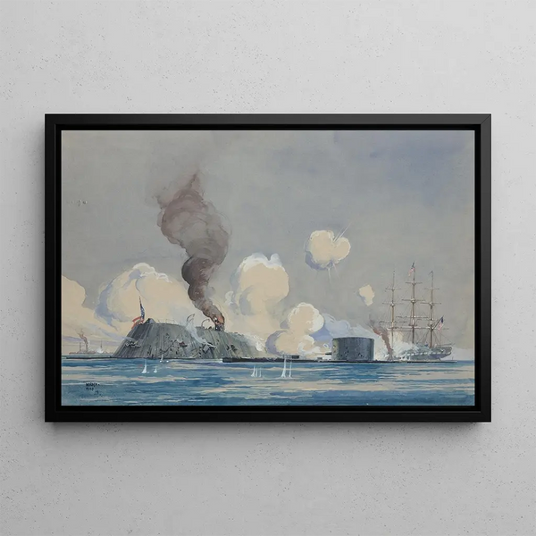 Worden Wood - Action between USS Monitor and CSS Ram Merrimac in Hampton Roads VA Civil War.webp