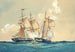 Action mellan USS Brig Chasseur och den brittiska briggen St Lawrence den 26 februari 1815 - Worden Wood — vy av konstverket