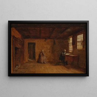 Worthington Whittredge - Sunday Morning New England Figures painted by Eastman Johnson.webp