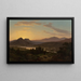 Vue du lever de soleil sur Drachenfels depuis Rolandseck - Worthington Whittredge — inramlat konstverk på väggen