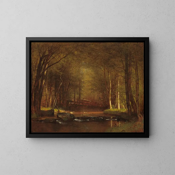 Ruisseau de truites dans les Catskills - Worthington Whittredge — inramlat konstverk på väggen