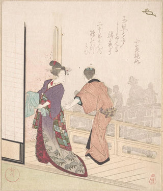 Yanagawa Shigenobu - Scene on the Veranda of a Teahouse.webp
