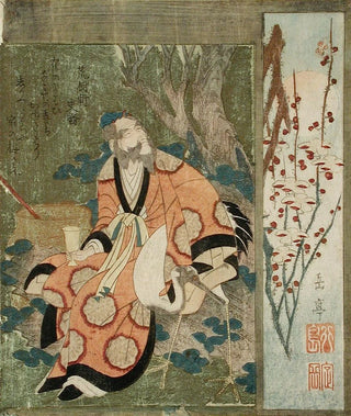 Yashima Gakutei - Daoist Immortal Rin Nasei and a Crane.webp