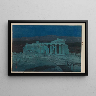 Yoshida Hiroshi - Ancient Ruins of Athens Acropolis Night.webp