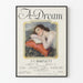 Vintage dekorativ poster « A Dream » med drömmande kvinnoporträtt