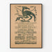 Vintage Art Déco-Poster med stiliserad fågel och typografisk text