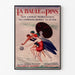 Bretagne-vintageaffisch – La Baule-les-Pins, i tunn ram på ljus vägg.