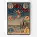 Cirkusaffisch vintage Miss Stena, Absalons nedstigning, i en tunn ram på en ljus vägg.
