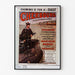 Vintageaffisch Normandie – Cherbourg, chemins de fer de l’Ouest, i en tunn ram på en ljus vägg.