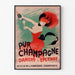 Vintageannons Champagne Damery-Épernay, i en tunn ram på en ljus vägg.
