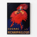 Vintage reklamaffisch Cognac Richarpailloud, uppsatt i en tunn ram på en ljus vägg.